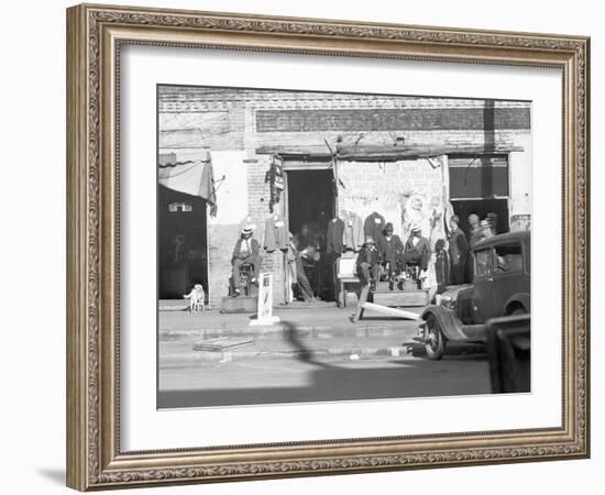 Sidewalk scene in Selma, Alabama, 1935-Walker Evans-Framed Photographic Print