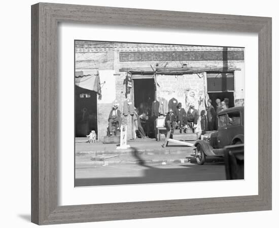 Sidewalk scene in Selma, Alabama, 1935-Walker Evans-Framed Photographic Print