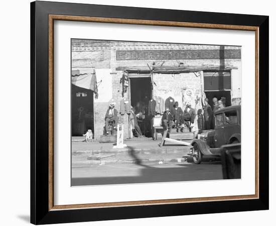 Sidewalk scene in Selma, Alabama, 1935-Walker Evans-Framed Photographic Print