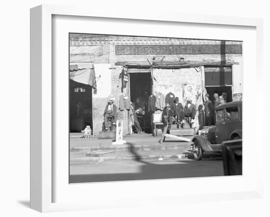 Sidewalk scene in Selma, Alabama, 1935-Walker Evans-Framed Photographic Print