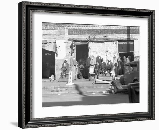 Sidewalk scene in Selma, Alabama, 1935-Walker Evans-Framed Photographic Print