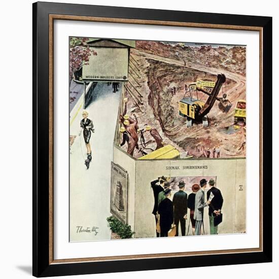 "Sidewalk Sideshow", November 21, 1959-Thornton Utz-Framed Giclee Print