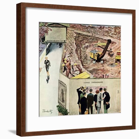 "Sidewalk Sideshow", November 21, 1959-Thornton Utz-Framed Giclee Print