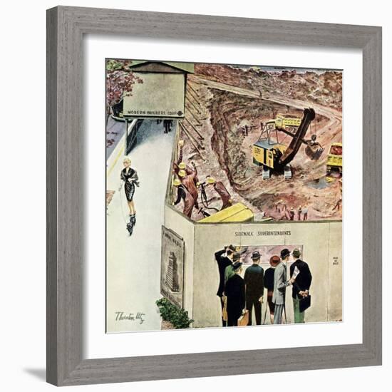 "Sidewalk Sideshow", November 21, 1959-Thornton Utz-Framed Giclee Print