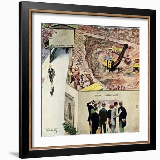 "Sidewalk Sideshow", November 21, 1959-Thornton Utz-Framed Giclee Print