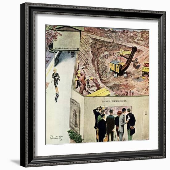 "Sidewalk Sideshow", November 21, 1959-Thornton Utz-Framed Giclee Print