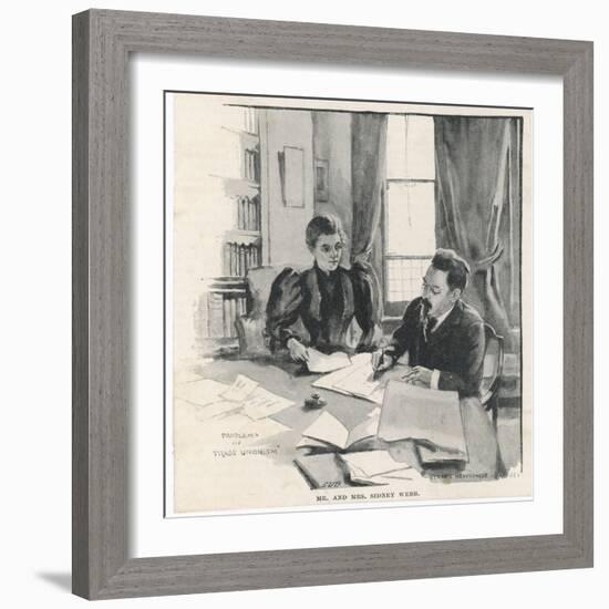 Sidney and Beatrice Webb Economists and Social Theorists Working Together-Bertha Newcombe-Framed Premium Giclee Print