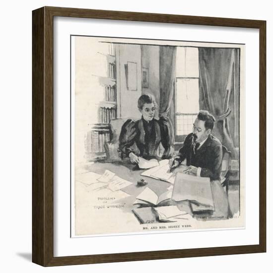 Sidney and Beatrice Webb Economists and Social Theorists Working Together-Bertha Newcombe-Framed Premium Giclee Print