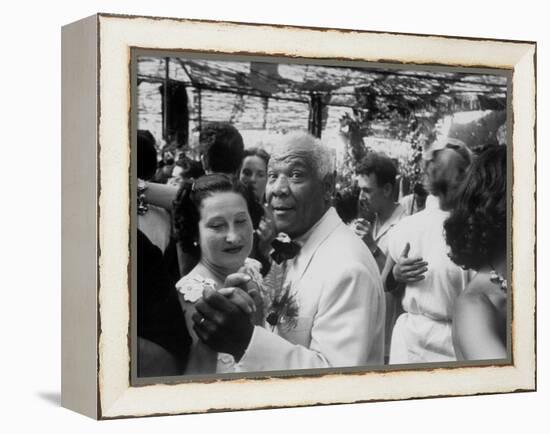 Sidney Bechet Dancing with His Wife, Elizabeth Ziegler, at their Wedding at Antibes French Riviera-null-Framed Premier Image Canvas