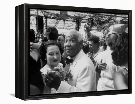Sidney Bechet Dancing with His Wife, Elizabeth Ziegler, at their Wedding at Antibes French Riviera-null-Framed Premier Image Canvas