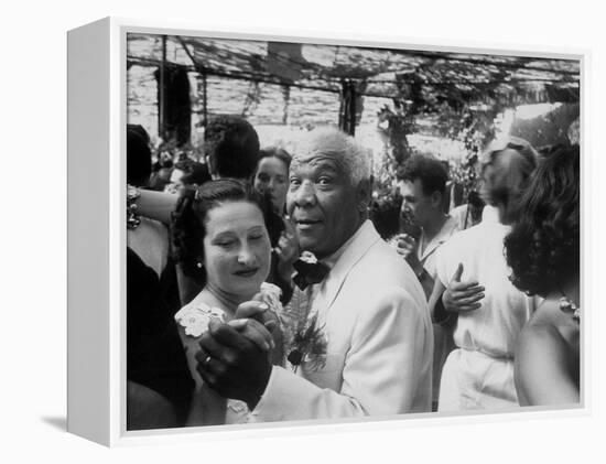 Sidney Bechet Dancing with His Wife, Elizabeth Ziegler, at their Wedding at Antibes French Riviera-null-Framed Premier Image Canvas