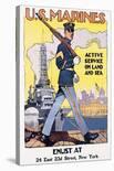 U.S. Marines, Active Service On Land And Sea-Sidney H^ Reisenberg-Art Print