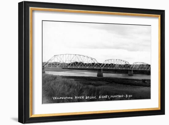 Sidney, Montana - Yellowstone River Bridge Panoramic-Lantern Press-Framed Art Print