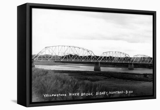 Sidney, Montana - Yellowstone River Bridge Panoramic-Lantern Press-Framed Stretched Canvas