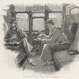 Silver Blaze Holmes and Watson in a Railway Compartment-Sidney Paget-Framed Photographic Print