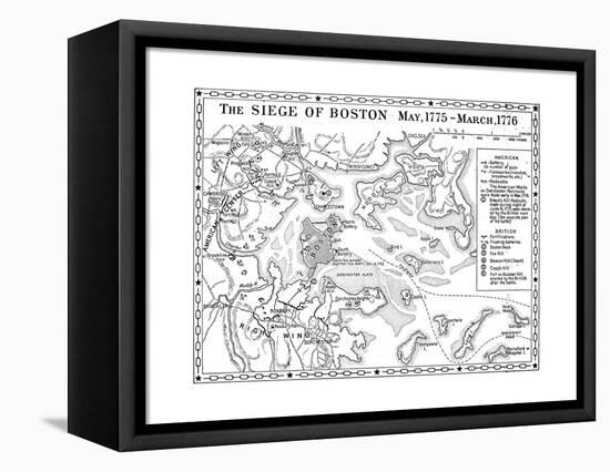 Siege of Boston Map-null-Framed Premier Image Canvas