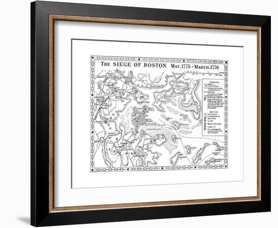 Siege of Boston Map-null-Framed Giclee Print