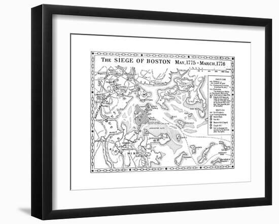 Siege of Boston Map-null-Framed Giclee Print