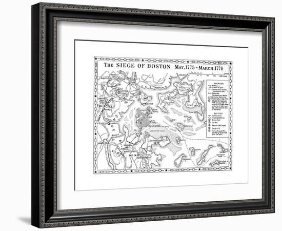 Siege of Boston Map-null-Framed Giclee Print