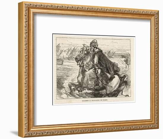 Siege of Constantinople Turkish Sultan Mehmed II Urges His Forces Towards the Byzantine City-null-Framed Art Print