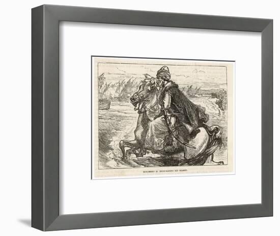 Siege of Constantinople Turkish Sultan Mehmed II Urges His Forces Towards the Byzantine City-null-Framed Art Print