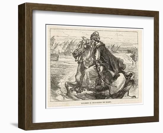 Siege of Constantinople Turkish Sultan Mehmed II Urges His Forces Towards the Byzantine City-null-Framed Art Print