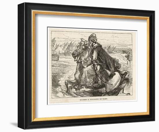 Siege of Constantinople Turkish Sultan Mehmed II Urges His Forces Towards the Byzantine City-null-Framed Art Print