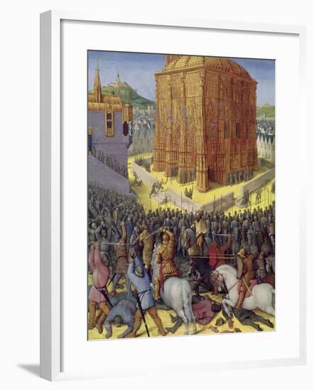 Siege of Jerusalem by Nebuchadnezzar, Illustration from the French Translation-Jean Fouquet-Framed Giclee Print