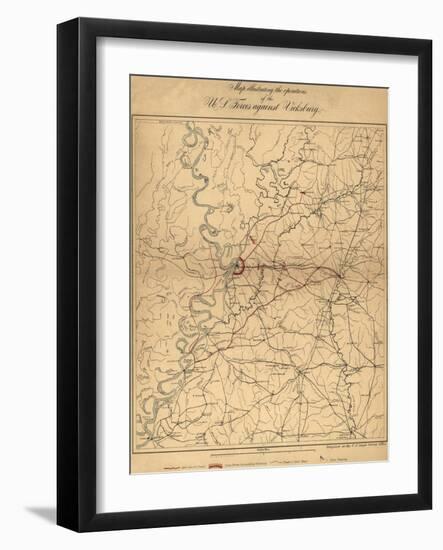 Siege of Vicksburg - Civil War Panoramic Map-Lantern Press-Framed Art Print