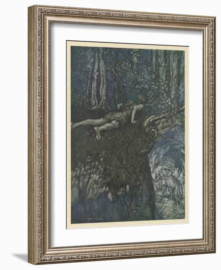 Siegfied in the Forest-Arthur Rackham-Framed Art Print