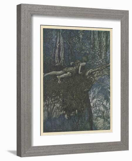 Siegfied in the Forest-Arthur Rackham-Framed Art Print