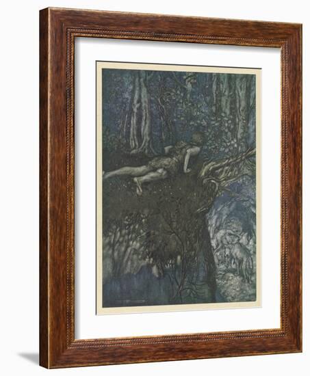 Siegfied in the Forest-Arthur Rackham-Framed Art Print