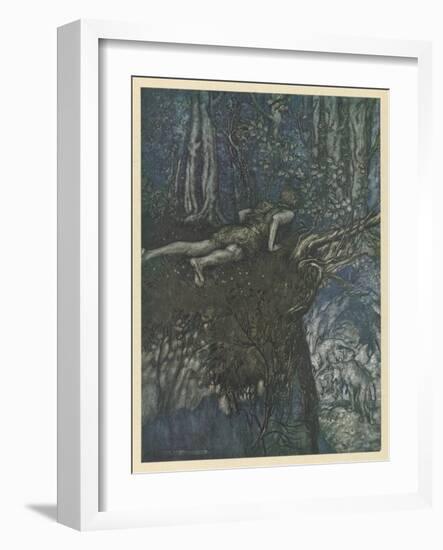 Siegfied in the Forest-Arthur Rackham-Framed Art Print