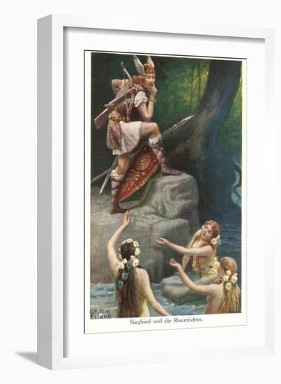 Siegfried and the Rhine Maidens-null-Framed Art Print