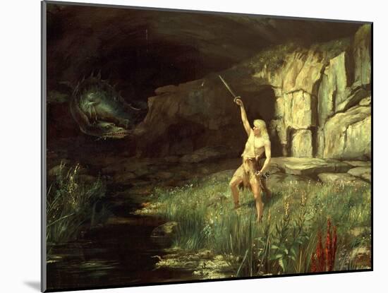 Siegfried, Hero of the Ring of the Nibelungen Opera Cycle by Richard Wagner, 1813-83-Hermann Hendrich-Mounted Giclee Print