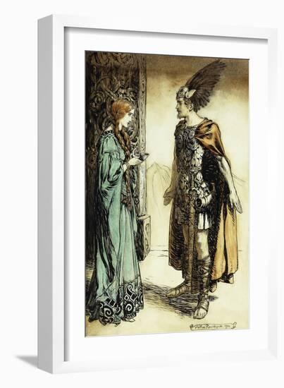 Siegfried meets Gutrune: The Twilight of the Gods-Arthur Rackham-Framed Giclee Print