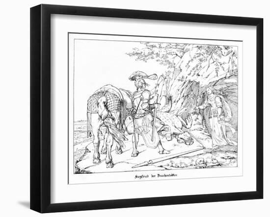 Siegfried, the Dragonslayer, Engraved by J. Dielmann-Alfred Rethel-Framed Giclee Print