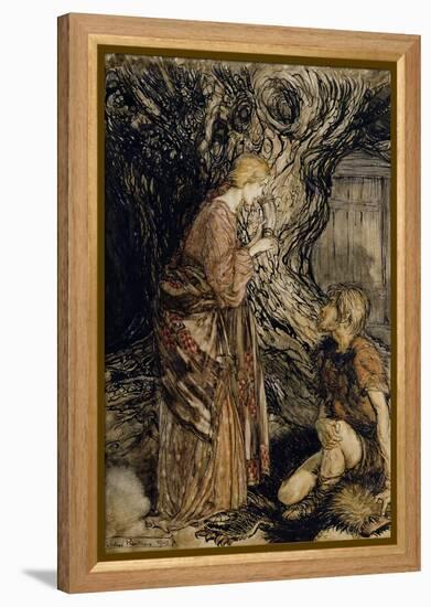 Siegmund and Sieglinde, Illustration from 'Rhinegold and the Valkyrie' by Richard Wagner-Arthur Rackham-Framed Premier Image Canvas