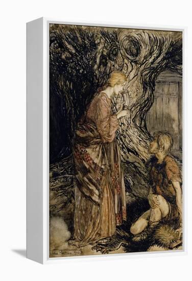 Siegmund and Sieglinde, Illustration from 'Rhinegold and the Valkyrie' by Richard Wagner-Arthur Rackham-Framed Premier Image Canvas