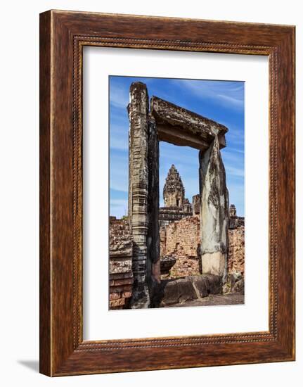 Siem Reap, Cambodia. Ancient doorway still standing through which the spires and statues atop of th-Miva Stock-Framed Photographic Print