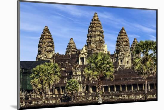 Siem Reap, Cambodia. Ancient ruins and towers of the Angkor Wat temple-Miva Stock-Mounted Photographic Print