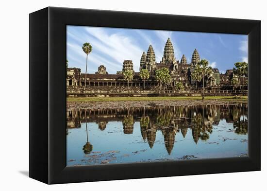 Siem Reap, Cambodia. Ancient ruins and towers of the Bayon Temple Angkor Wat-Miva Stock-Framed Premier Image Canvas