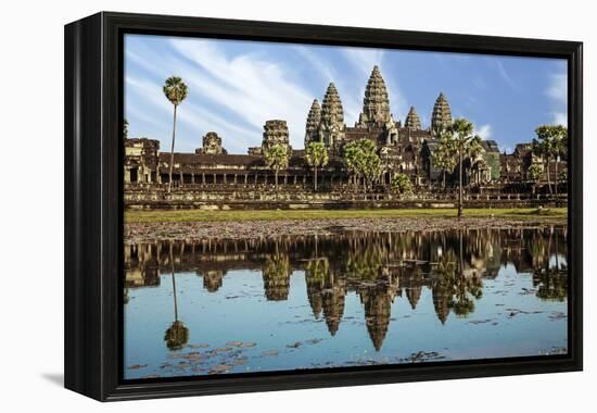 Siem Reap, Cambodia. Ancient ruins and towers of the Bayon Temple Angkor Wat-Miva Stock-Framed Premier Image Canvas