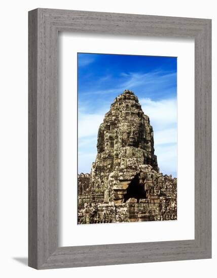 Siem Reap, Cambodia. Ancient ruins and towers of the Bayon Temple in Angkor Thom-Miva Stock-Framed Photographic Print