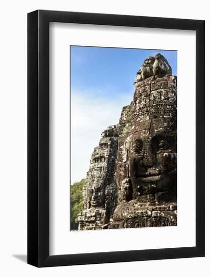 Siem Reap, Cambodia. Ancient ruins and towers of the Bayon Temple in Angkor Thom-Miva Stock-Framed Photographic Print