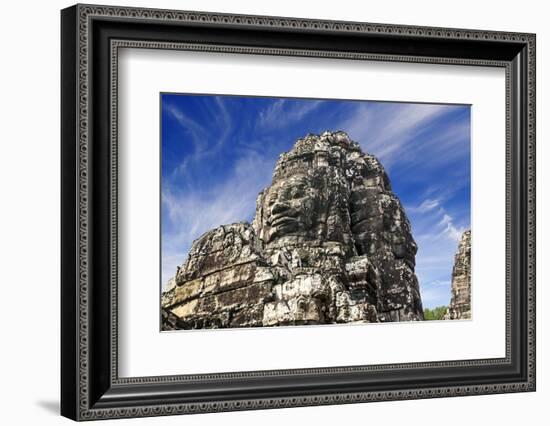 Siem Reap, Cambodia. Ancient ruins and towers of the Bayon Temple in Angkor Thom-Miva Stock-Framed Photographic Print