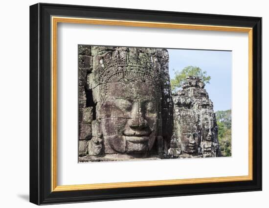 Siem Reap, Cambodia. Ancient ruins and towers of the Bayon Temple in Angkor Thom-Miva Stock-Framed Photographic Print