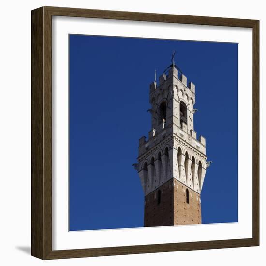 Siena Architectural Detail of Crenellated Tower-Mike Burton-Framed Photographic Print