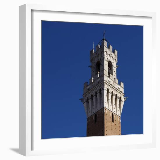 Siena Architectural Detail of Crenellated Tower-Mike Burton-Framed Photographic Print