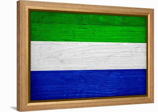 Sierra Leone Flag Design with Wood Patterning - Flags of the World Series-Philippe Hugonnard-Framed Stretched Canvas